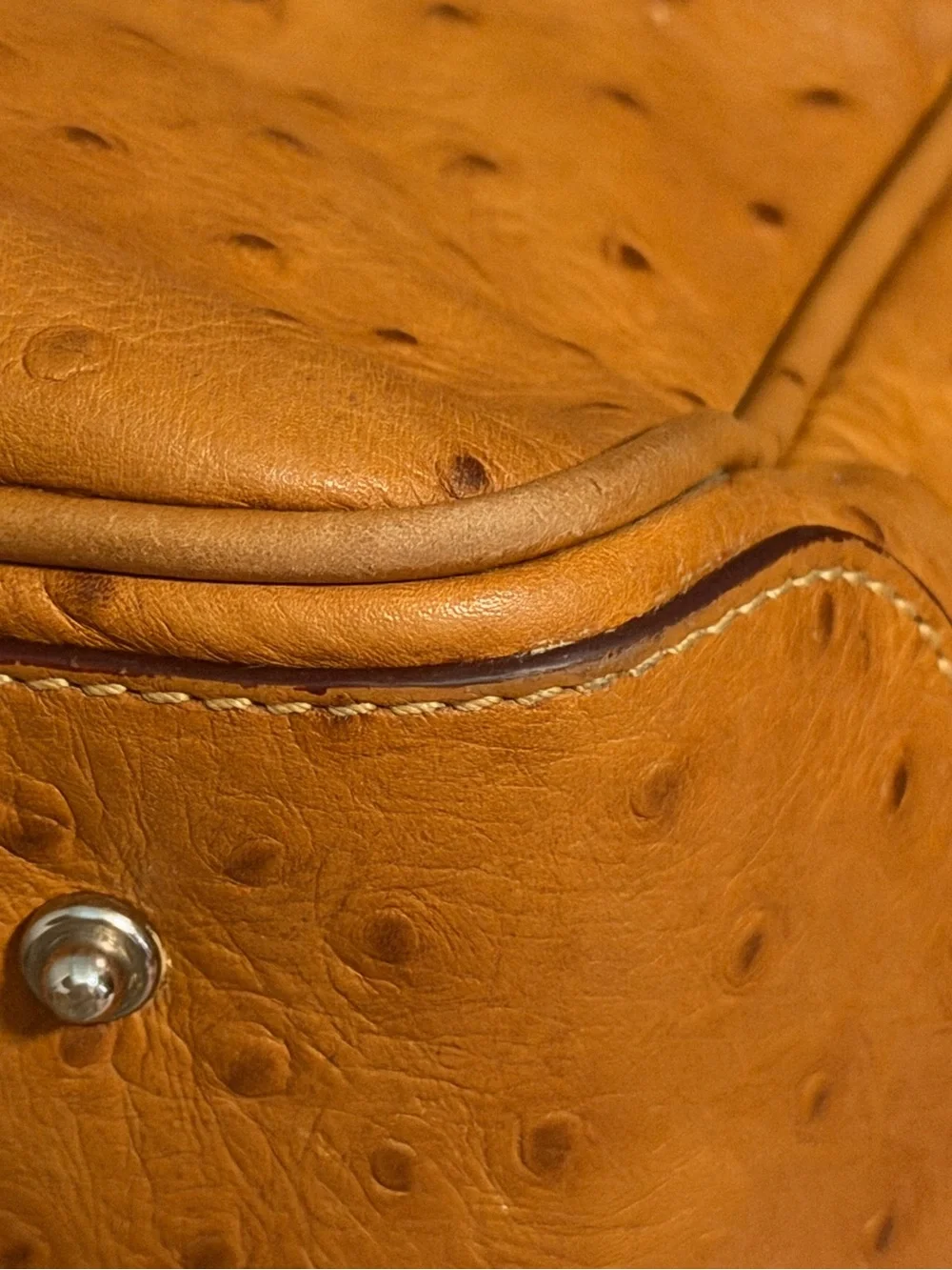 Dooney & Bourke Ostrich Embossed Leather Satchel Crossbody EUC